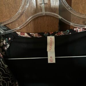 Xhilaration Black Dress with Vibrant Floral Accents